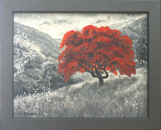 Grayscale: The Red Tree